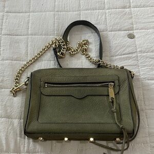 Rebecca Minkoff Olive Green crossbody with Gold Chain